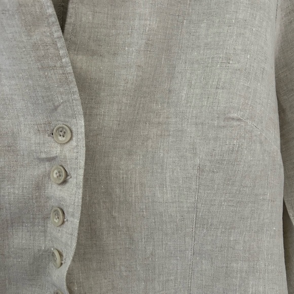 Willi Smith Khaki Linen Button-Up Shirt Jacket Size 16 - Picture 4 of 10